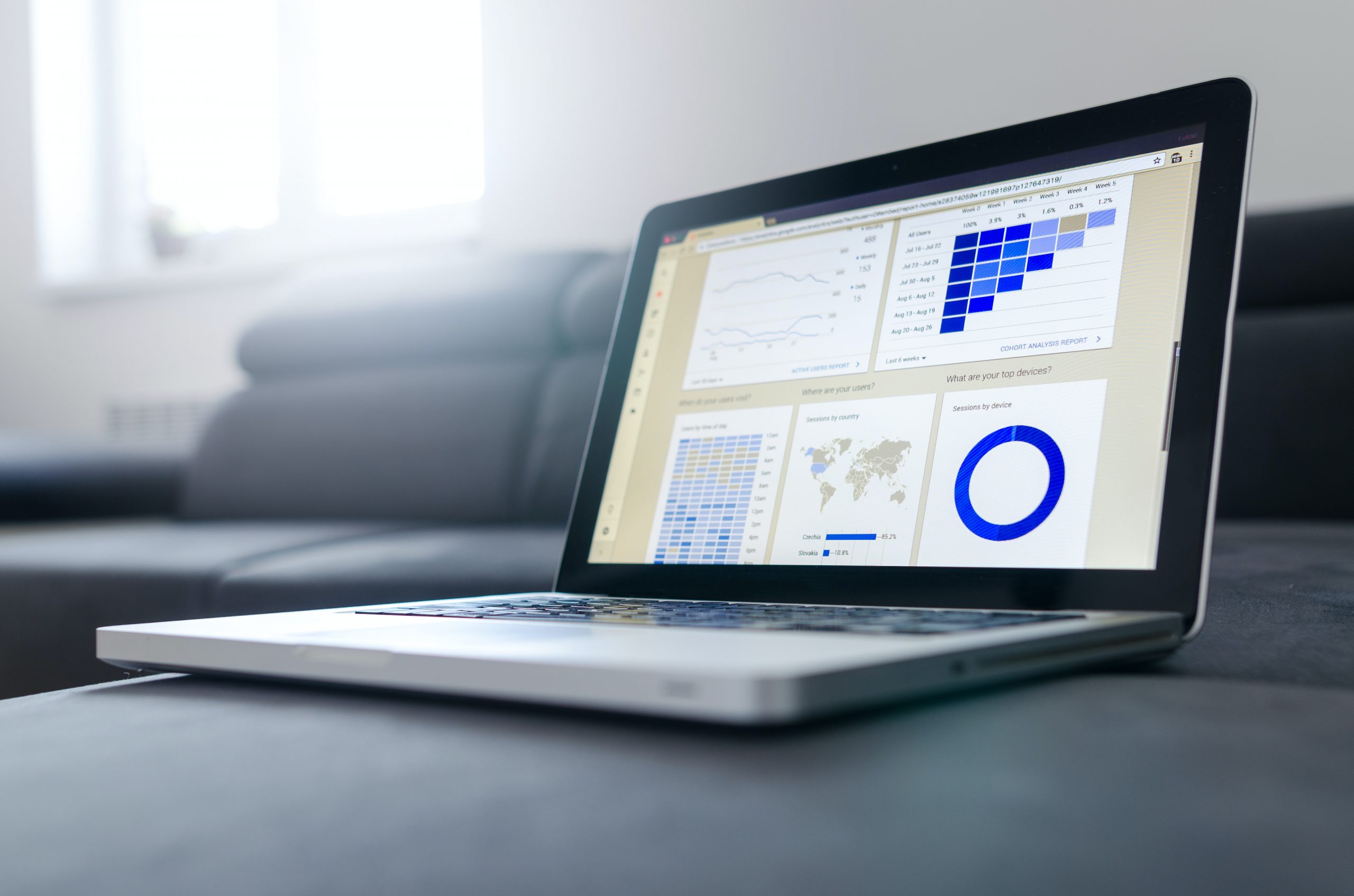 Komputer ikon med google analytics